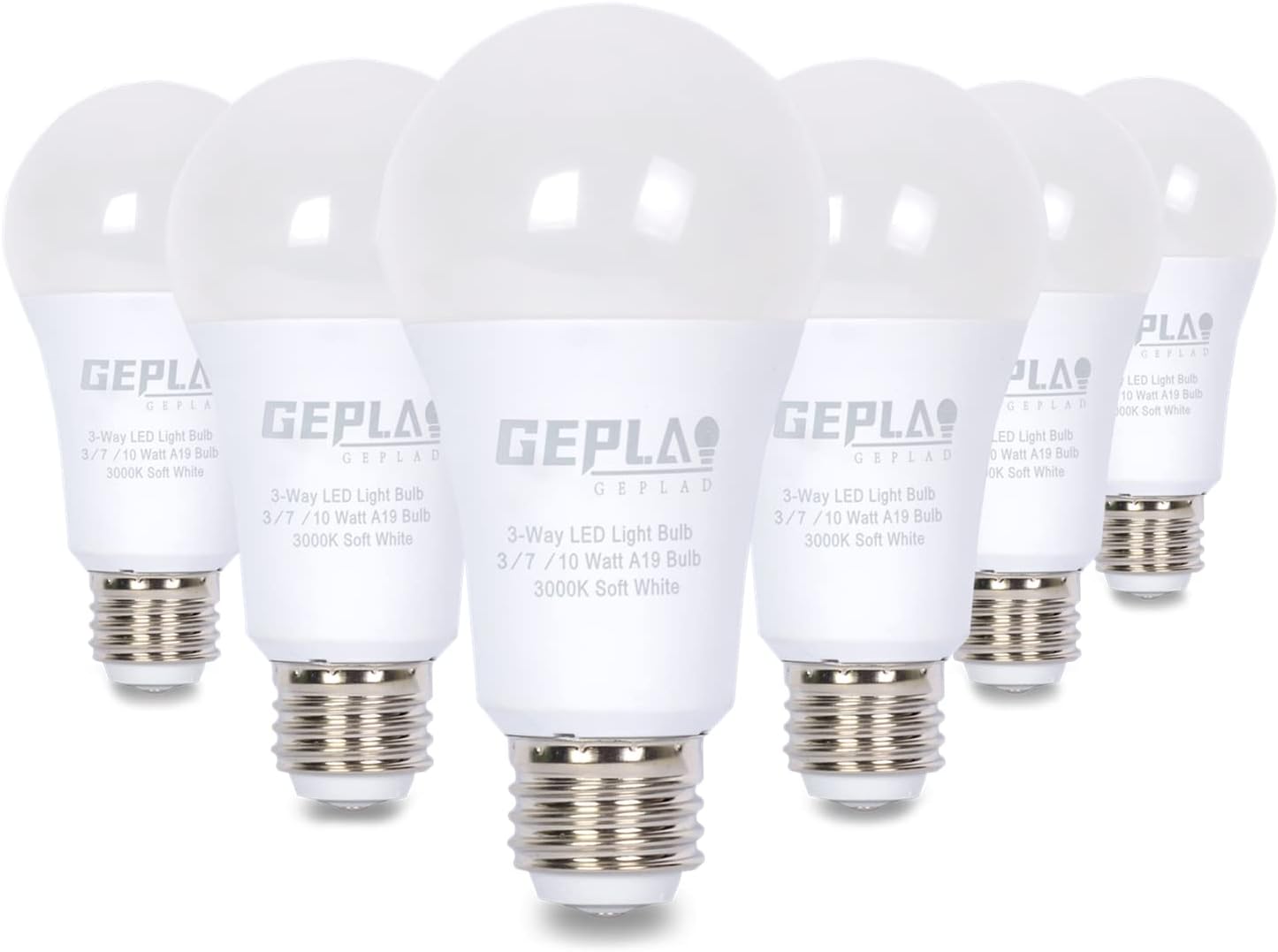 GEPLAD 3 Way Light Bulbs 30 70 100W Soft White 3000K Equivalent,A19