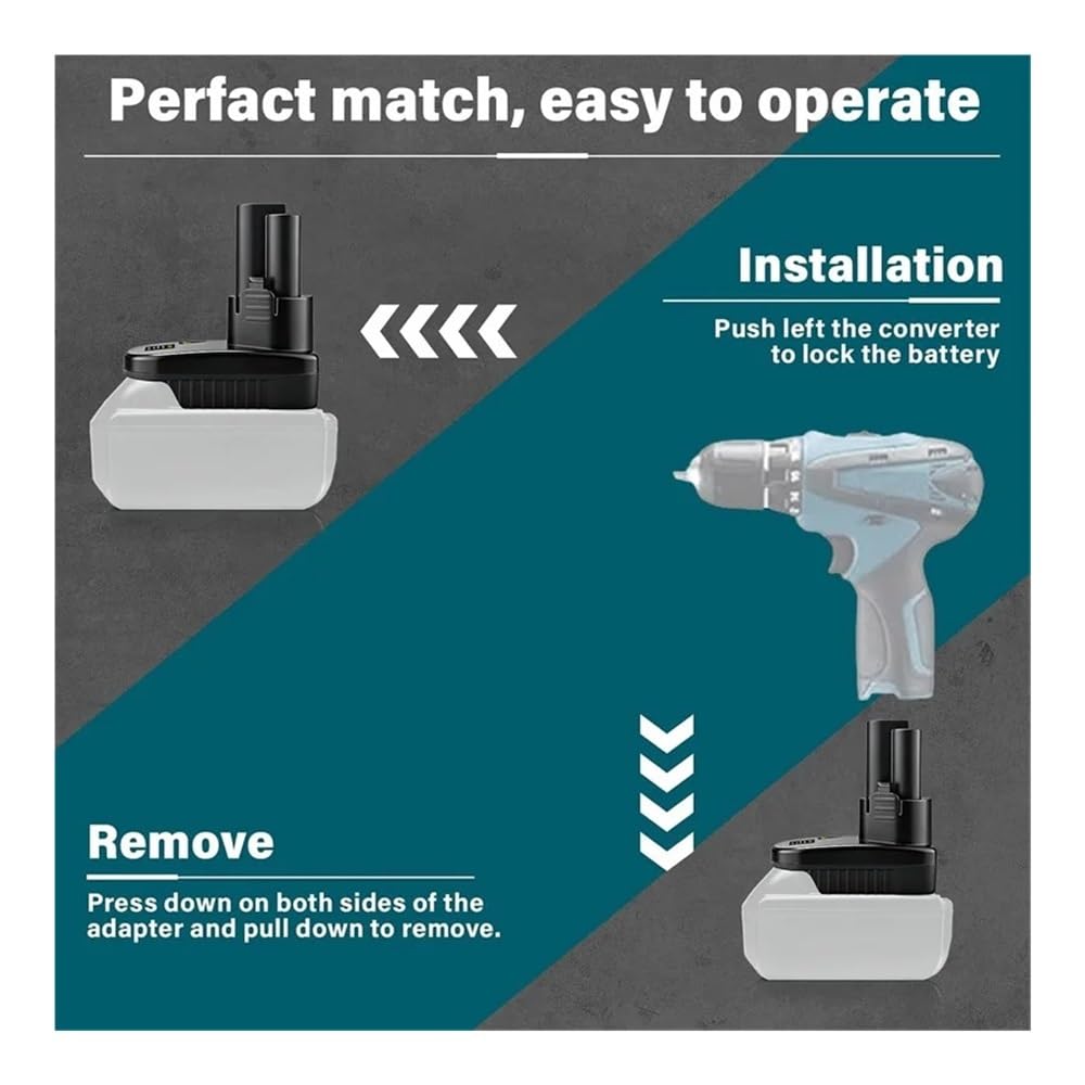 Compatible con Adaptador de batería Makita de 18 V a 10,8 V, Compatible con batería de Litio Makita de 18 V, conversión for funcionar con Herramienta eléctrica inalámbrica BL1013 de 10,8 V
