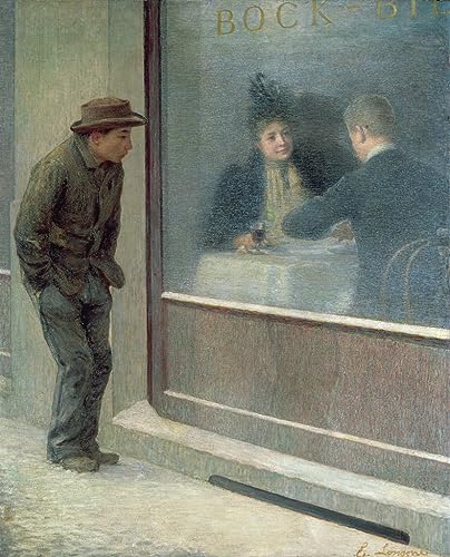 Impression d'affiches Emilio Longoni Reflets d'un homme affamé décoration murale en toile 60x90cm