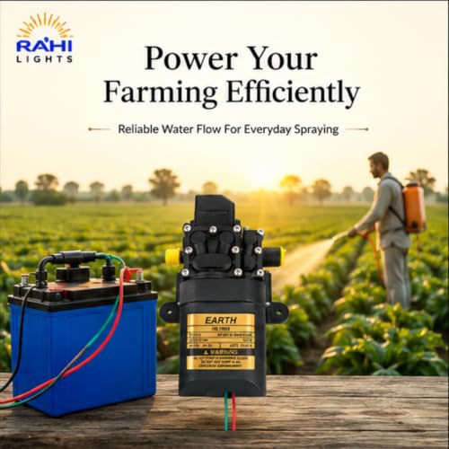 Image of 12V DC Diaphragm Water Pump for Battery Spray Pump, High Pressure Self Priming Motor, Agricultural Sprayer Replacement Pump, Thermal Protected (250 PSI | 10 LPM)