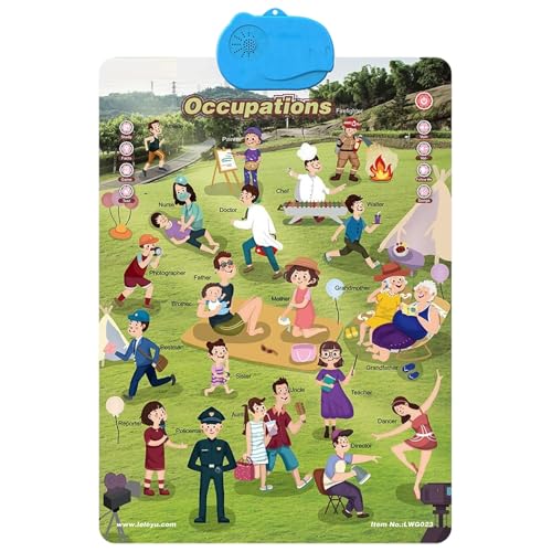 Póster del alfabeto | Con sonido interactivo entretenido materiales educativos - Decoración para aulas preescolares - Para vacaciones, cumpleaños, hogar, salón, interior, exterior, aula, Schu