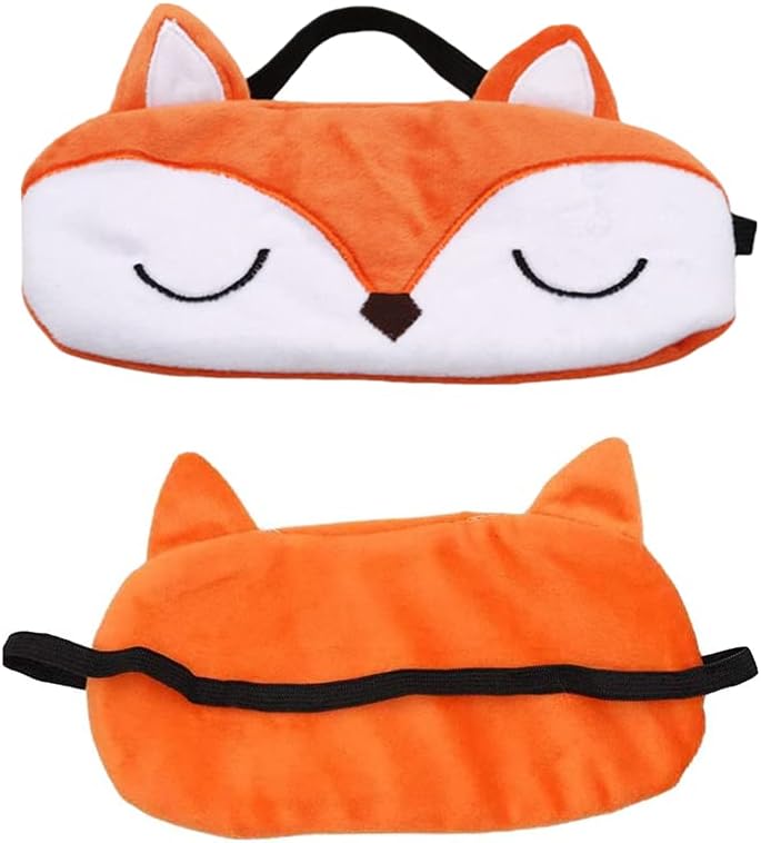 3D Cute Novelty Cartoon Animal Sleeping Eye Mask Plush Blindfold Travel Sleep Masks Super Soft Funny Eye Cover for Kids Girls and Adult (Orange Fox)
