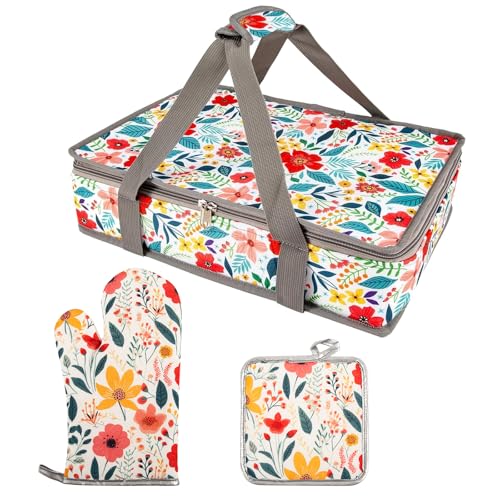 Pioneer Woman Style Insulated Casserole Carrier Set