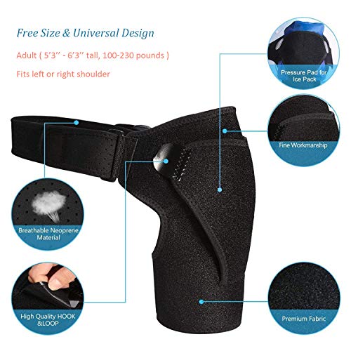 Shoulder Support Brace with Pressure Pad for Men Women, Adjustable Shoulder Support Arm Brace for Sports,Exercise, Fits Right or Left Shoulder - Image 3