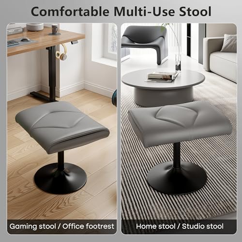 Image of VECELO Foot Rest Under Desk Ottoman, PU Height Adjustable Footrest with Comfort Padding, Leg Rest for Desk for Relieving Leg Pain, Stiffness, and etc, Gray