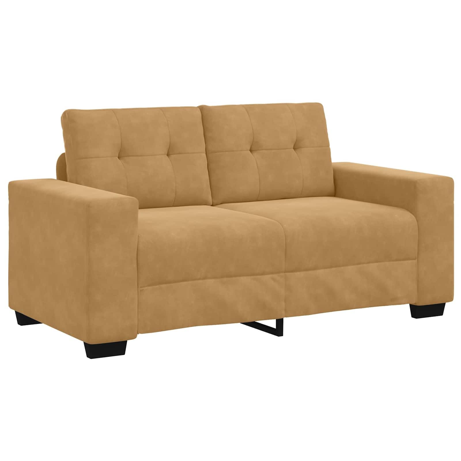 Juego de 2 sofás de terciopelo marrón, juego de 2 y 3 sofás con reposabrazos anchos y acolchado, juego de sofá para salón y oficina, cómodo grupo de asientos de tela de terciopelo suave