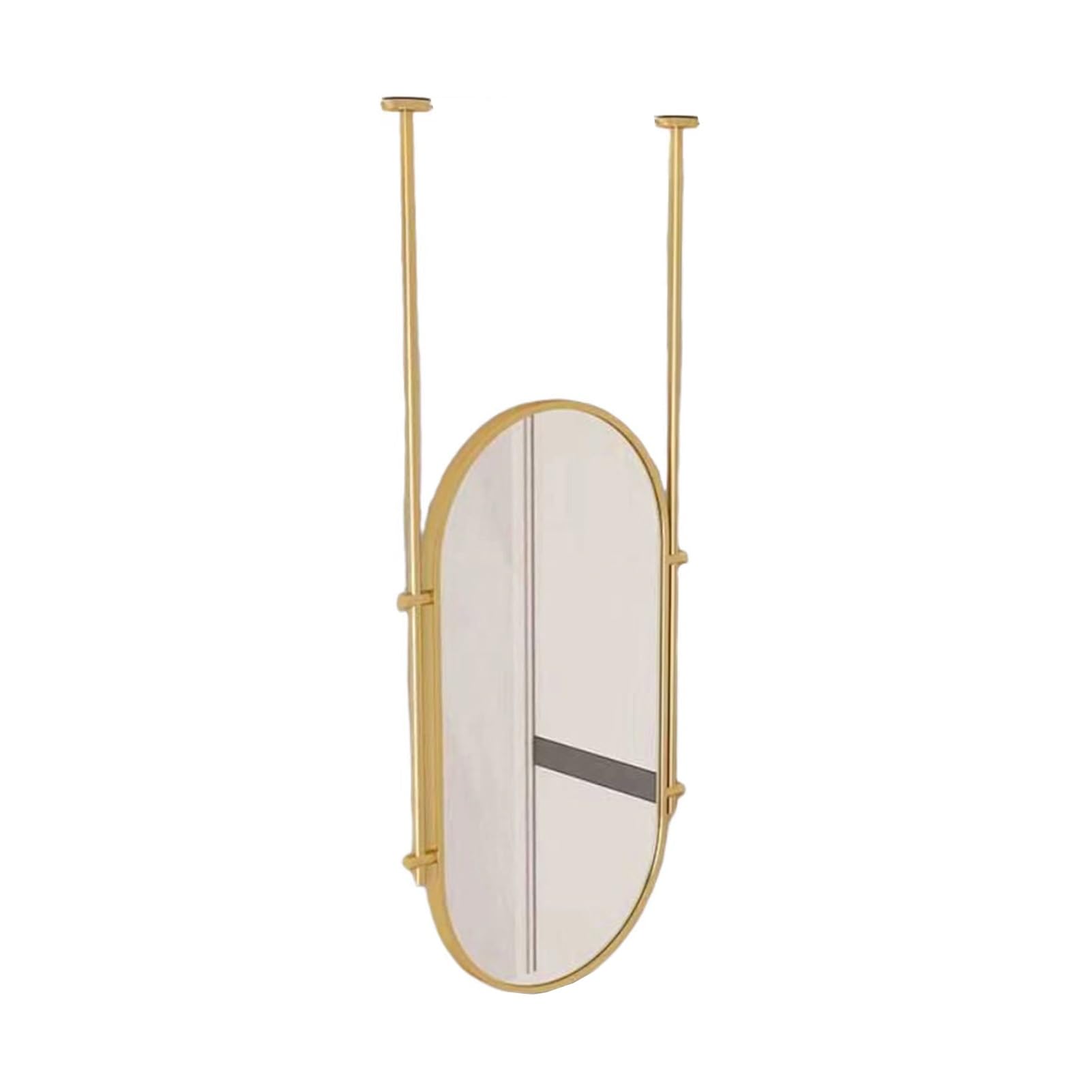 WJFTODAY Gold Oval Ceiling Mirror - Decorative Wall Mirror for Vanity & Makeup, Customizable Design (40x80cm) - Elegant Home Décor & Stylish Accent Piece