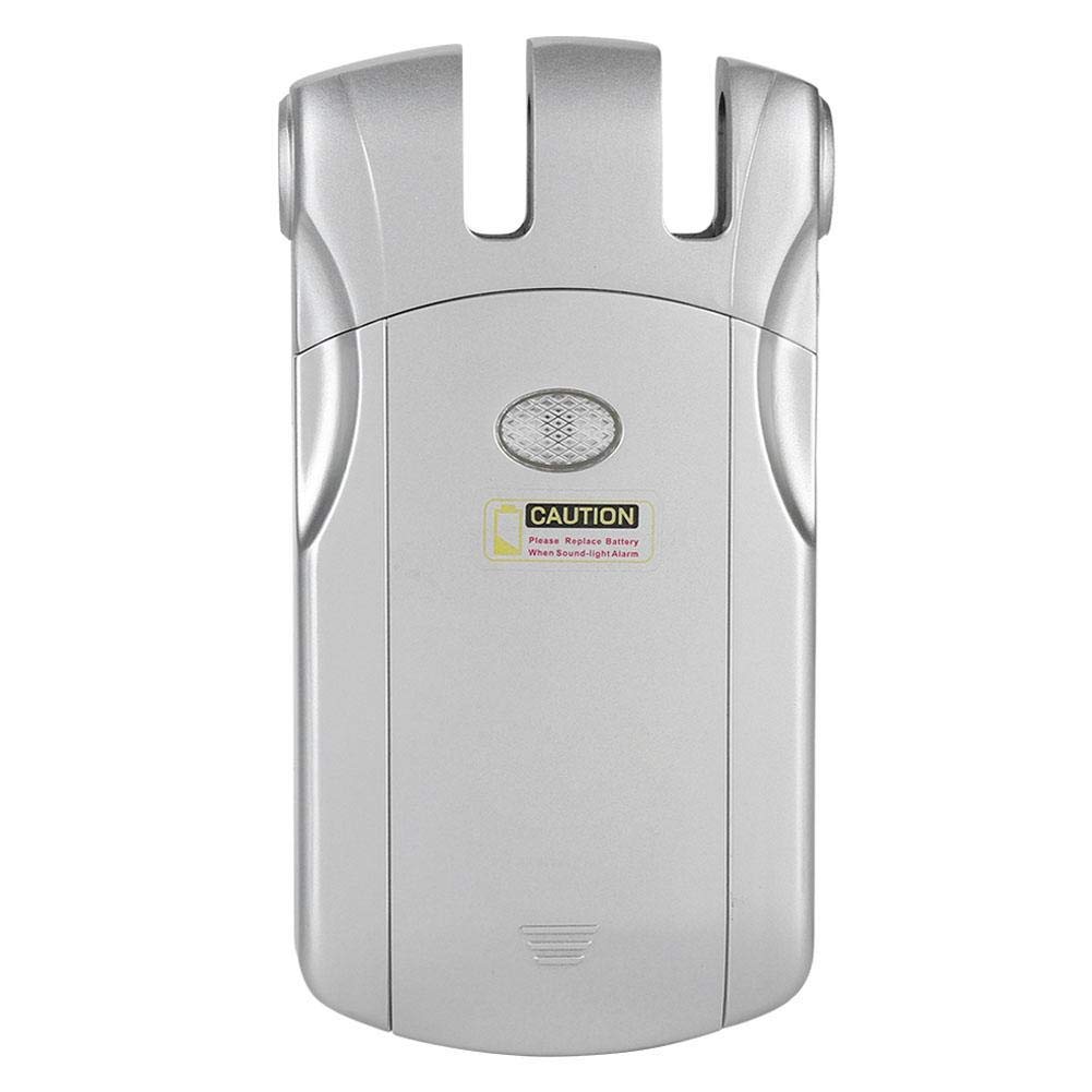 MAGT Cerradura Electrónica de Seguridad, Invisible, Sin Llave, Control Remoto y Aplicación, Plata