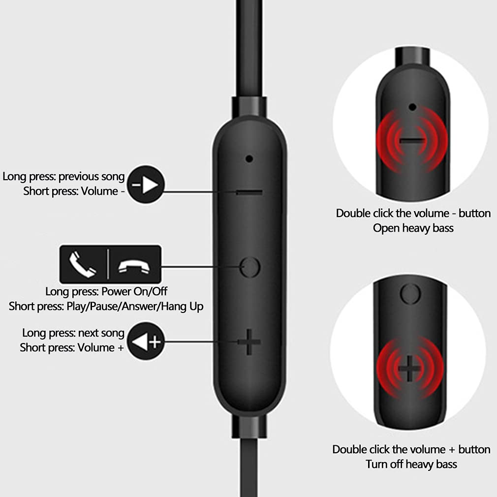 Bezprzewodowe słuchawki sportowe Bluetooth, magnetyczne słuchawki douszne z opaską na szyję, stereo, bezprzewodowe, odporne na pot, redukcja szumów, do biegania, joggingu, treningu,