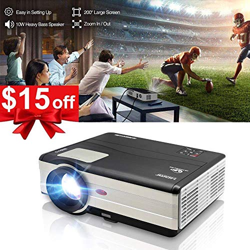 HD Video Projector LED HDMI 3500 Lumens, 200" Image LCD Diaplay Full HD