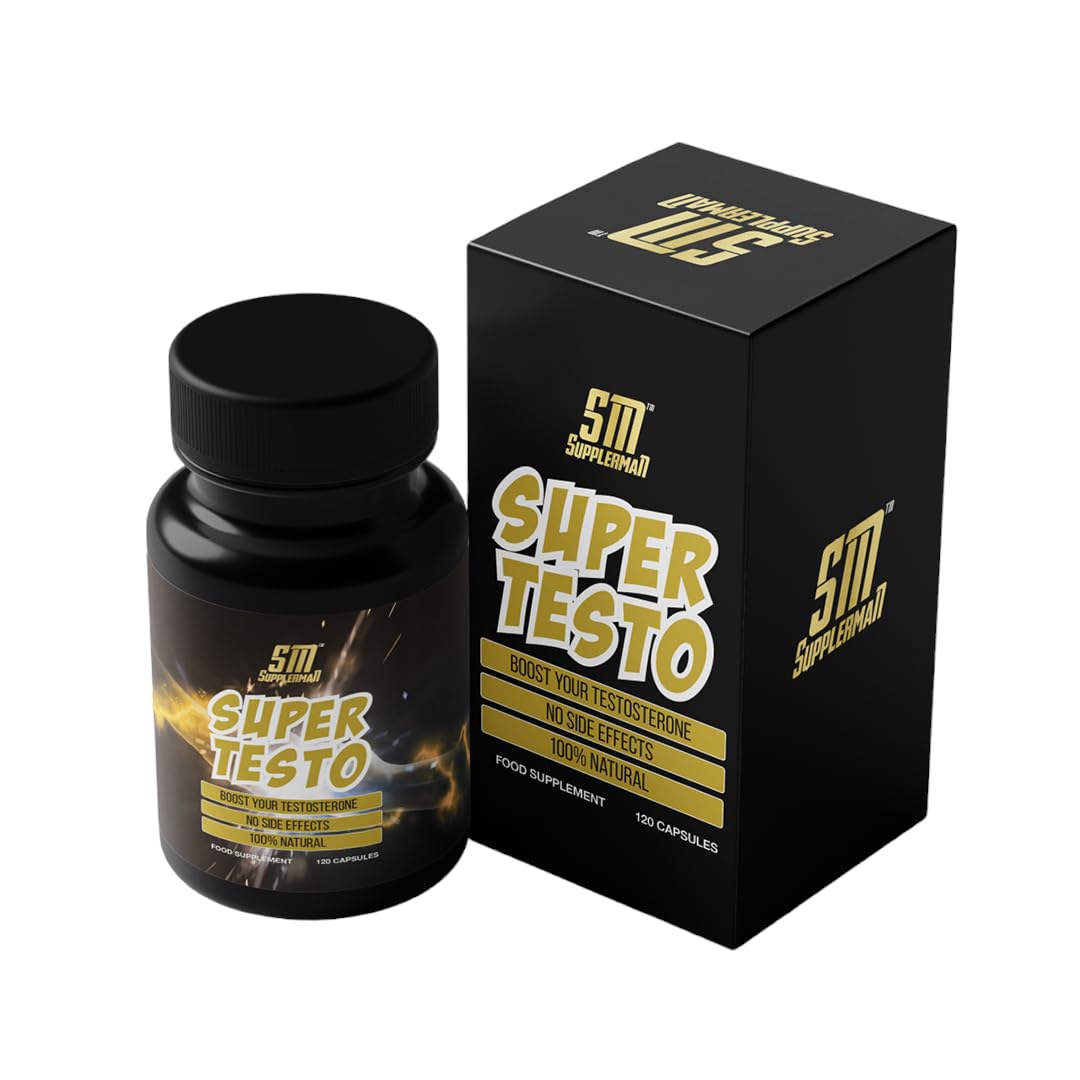 Super Testo Testosterone Booster (120 Capsules), 1 Months Supply