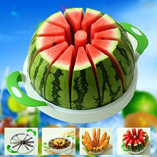 Watermelon Slicer 15\'\' Large Stainless Steel Fruit Melon Slicer Cutter Peeler Corer Server for Home