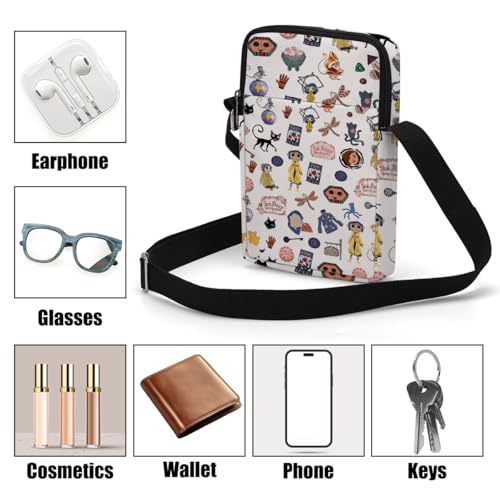 Image of Anime Fans Cute Cross Body Bag Anime Gifts Phone Bag Shoulder Bags Adjustable Shoulder Straps Sling Bag Japanese Gifts