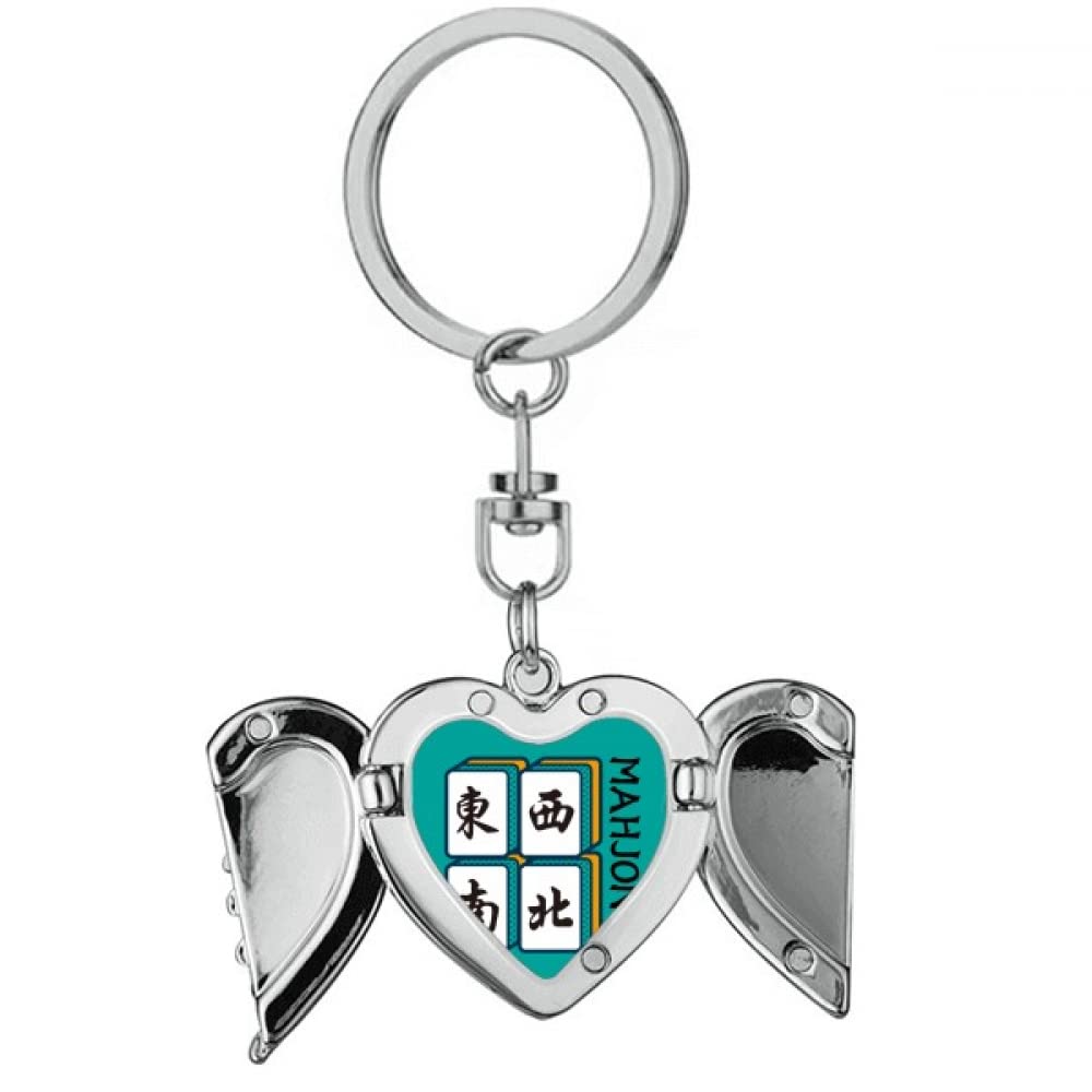 no/no Game Orientation North South East West Heart Angel Wing Key Chain Holder
