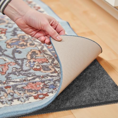 Waterproof Rug Pad, Thick 7x9 Ft Under Area Rug Carpet Pad, Non Slip Rug Pads for All Floors and Hardwood Floors Finishes, Keep Carpets in Place Soft and Prevent Rug from Wrinkling or Buckling