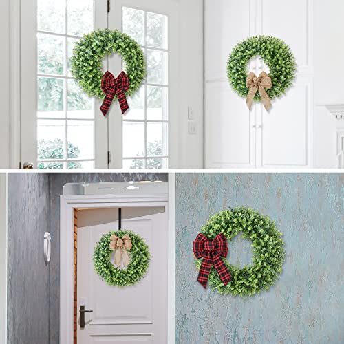 Kuimen Interchangeable Seasonal Wreath Artificial Boxwood Wreath For Front Door 22" Green Wreaths Sping Summer Years Wall Window Door Weddind Home Farmhouse Decoration #TOP1