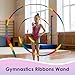 YGEOMER 2Pcs Dance Ribbons for Kids, Rainbow & Gradient Gymnastics Ribbon Wands, Ballet Party Favors for Girls, Birthday Decor & Performance Props