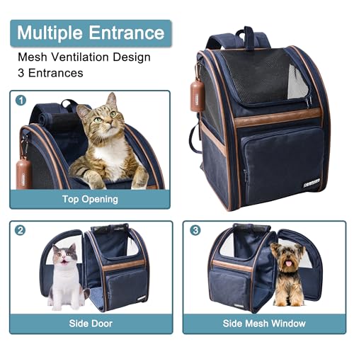 JESPET-GOOPAWS-Pet-Carrier-Backpack-for-Dogs-and-Cats-Collapsible-with-Breathable-Mesh-Dog-Backpack-for-Hiking-Travel-Camping-Outdoor-Hold-Pets-Up-to-25-Lbs-Navy-Blue