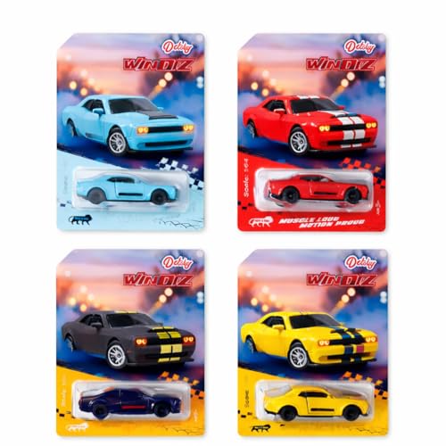 Image of 1:64 Diecast Car Set of 3 - Dodge Challenger Hellcat (Opening Doors), Jimny Off Road SUV & Shelby Cobra 427 S /C - Metal Toy Cars | Mini Collectible Cars for Kids & Collectors