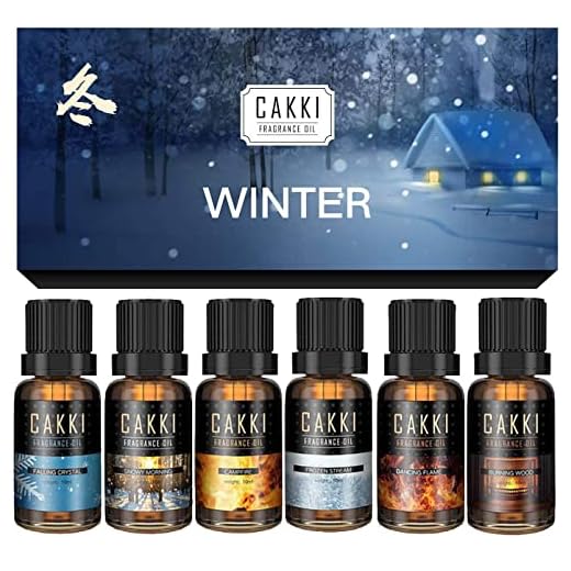 Winter Essential Oils for Diffusers for Home, CAKKI Premium Grade Fragrance Oils Set, 6 Winter Scents Natural Aromatherapy Oils, for Candles Making, for Soaps Making, for Christmas Gift, 6x10ml