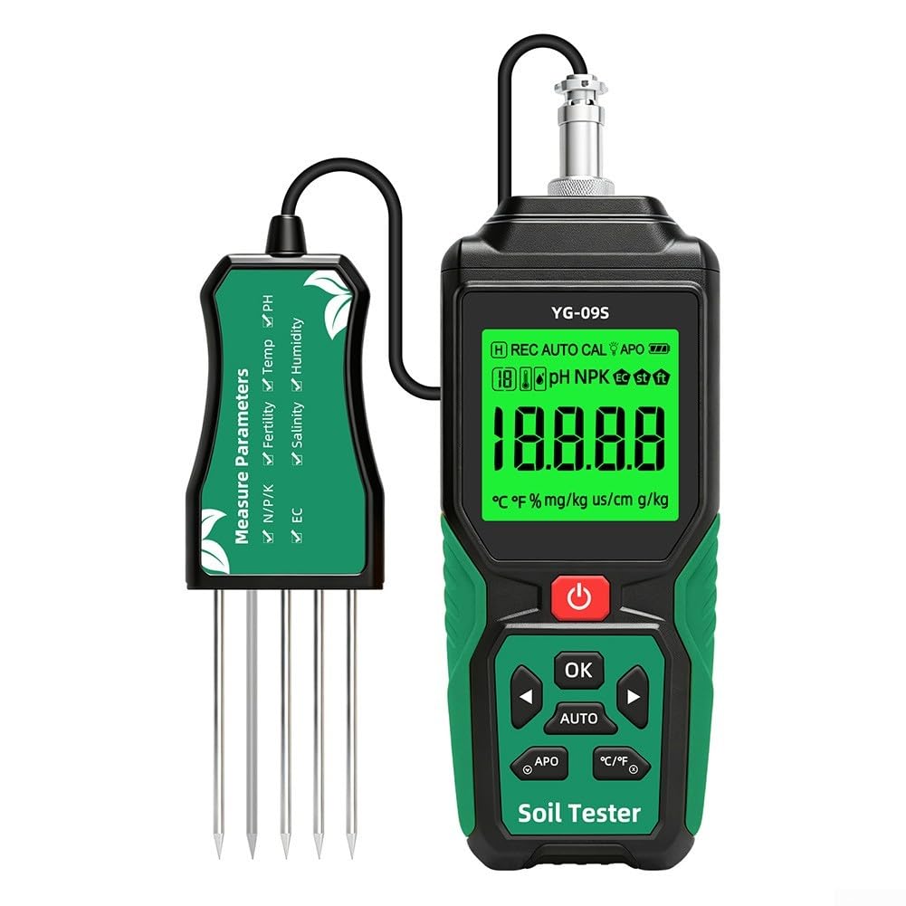 9-in-1 Bodentester Digital NPK pH Feuchte Temp