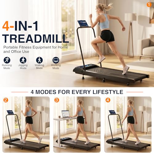 Image of Walking Treadmill Pad with 0-5-8% Incline, 2.5HP | Compact Treadmill,Perfect for Running, Walking & Under-Desk Use,Quiet Operation for Home or Office