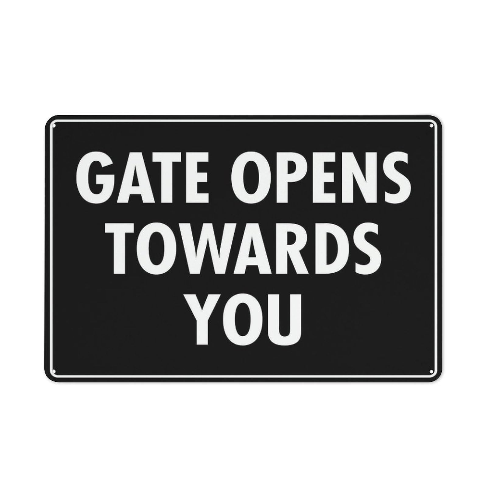 Xewazd A1926 Metal Tin Signs Gate Opens Towards You 8"X12" Metal Tin Sign - Wall Decor For Home Kitchen, Farm, Garden & Garage