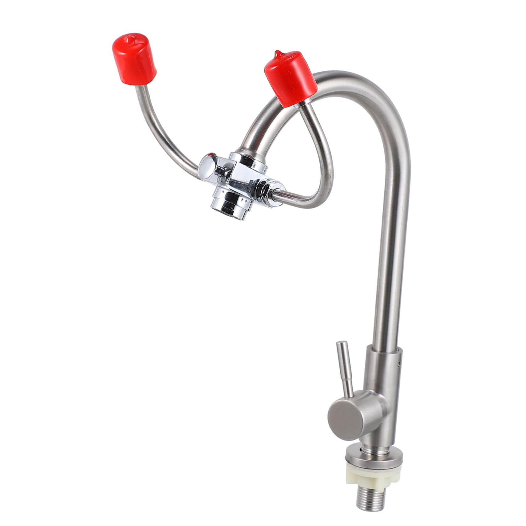 Lavaojos Montado en Grifo para Lavabo, Acero Inoxidable, Plata