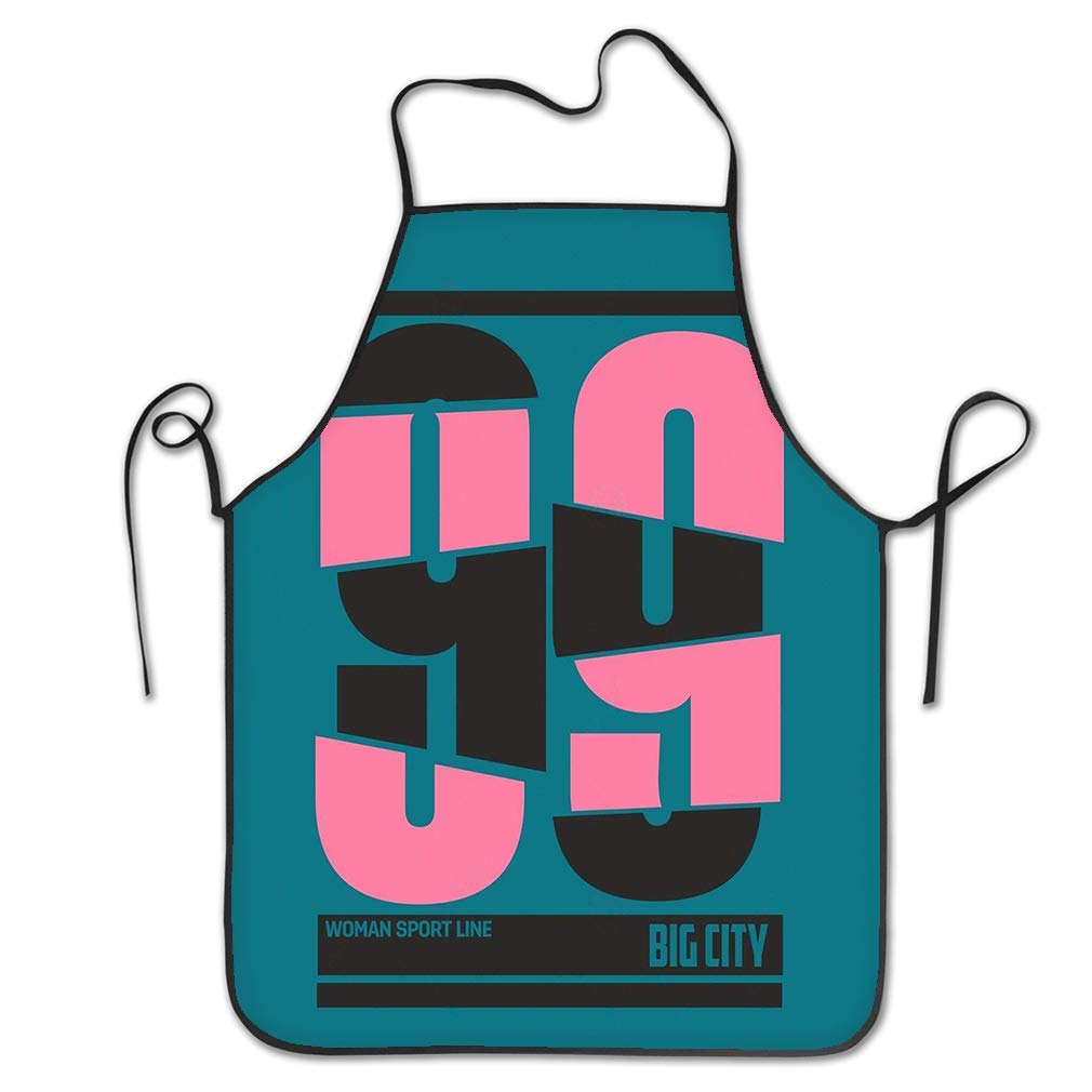 Funny Personality Apron print design vintage stamp printing badge applique label college jeans casual wear Chef Kitchen Aprons 20.4 28.3 inch