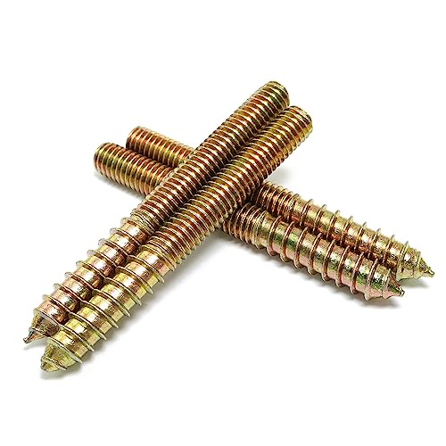 Image of 8pcs Self-Tapping Screw Hanger Bolts 3 /8 inch-16 x 3-1 /2 inch Hanger Bolts Double Headed Bolts for Furniture Wood Joint