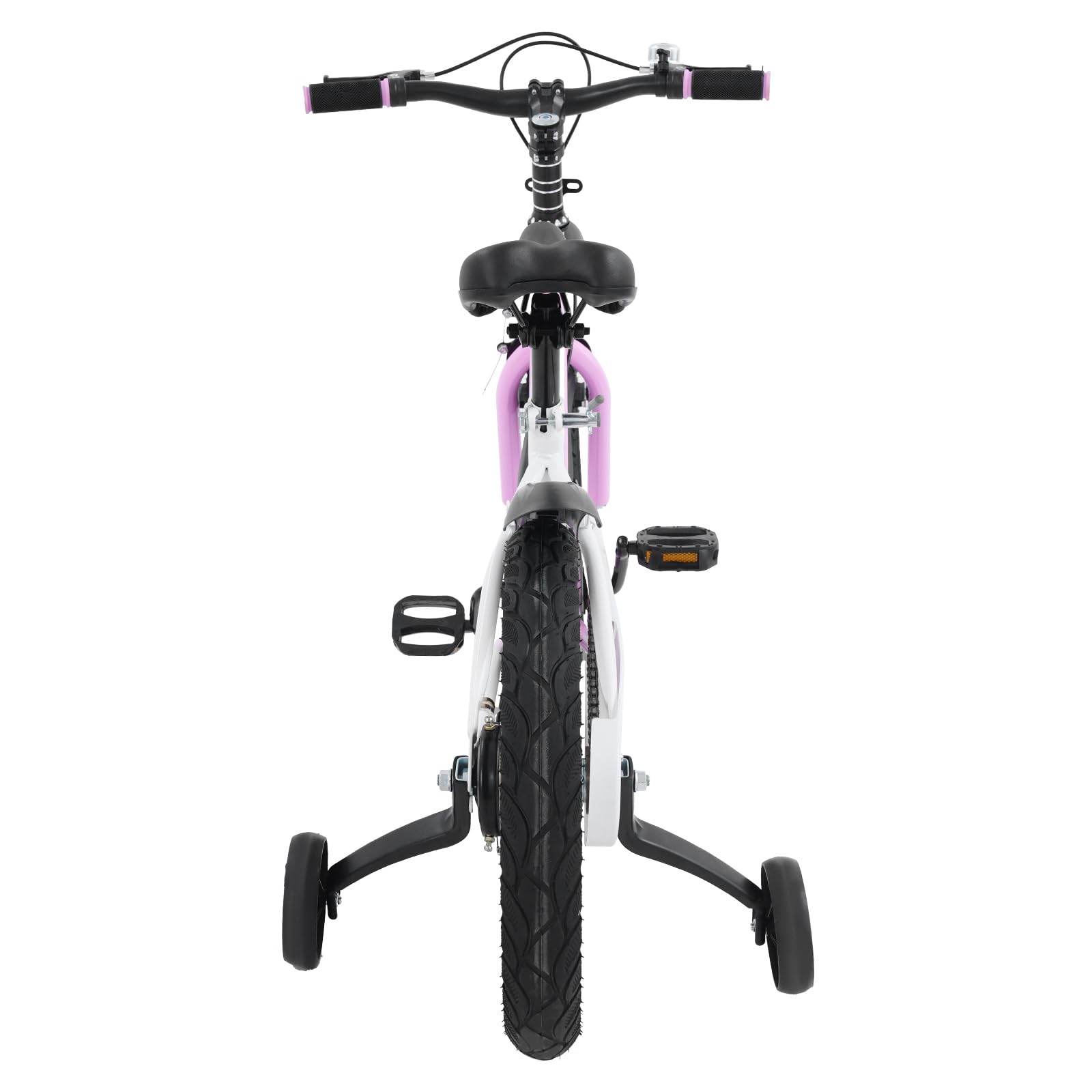 Vélo enfant 16 pouces avec lumière LED et roues stabilisatrices, vélo enfant pour enfants à partir de 5 à 8 ans, hauteur réglable, vélo à pédale, pour garçons et filles, formation en plein air