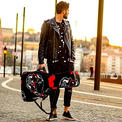 Housse de transport rembourrée en tissu Oxford imperméable avec bandoulière réglable Motif crânes et cœurs - Les Beatles, Paul McCartney, John Lennon, RIngo Starr, George Harrison Housse de transport rembourrée en tissu Oxford imperméable avec bandoulière réglable Motif crânes et cœurs – Image 7