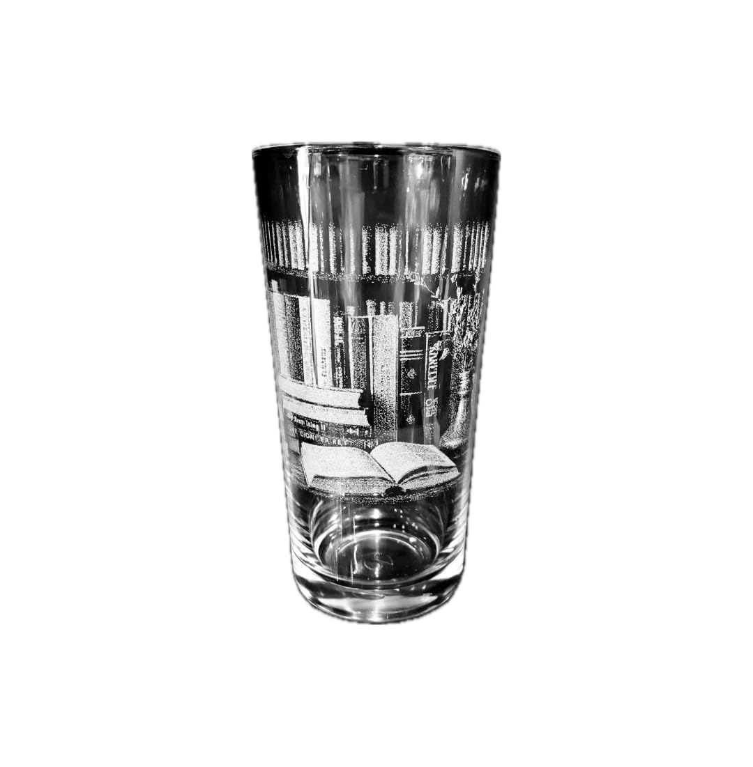 Sports & Hobbies Engraved Glass - Personalised Etched, Gift, Wine, Pint, Whiskey, Gin, Decanter, Cup, Tea, Shot, Christmas, Birthday, tankard Coffee, Mug, Beer, Set, vase, (Reading Books)