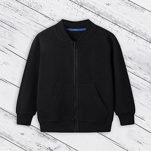 Toddler Kids Full Zip Fleece Hoodless Hoodies Basic Long Sleeve Sweatshirts Boys Girls Classic Plain Casual Jacket2