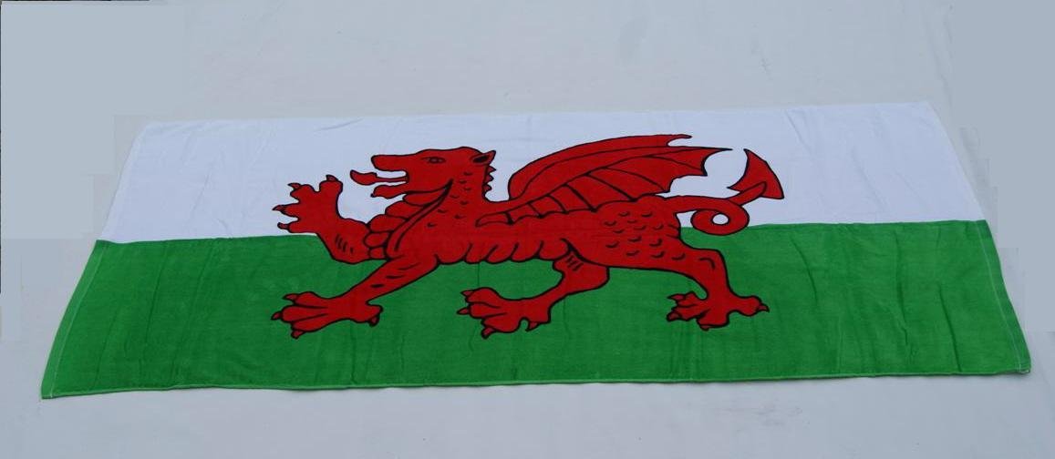 Tamersgifts Multicolour Welsh Dragon Flag Beach Velour Beach Towel Wales Cymru 75 X150cm (30"X 59")