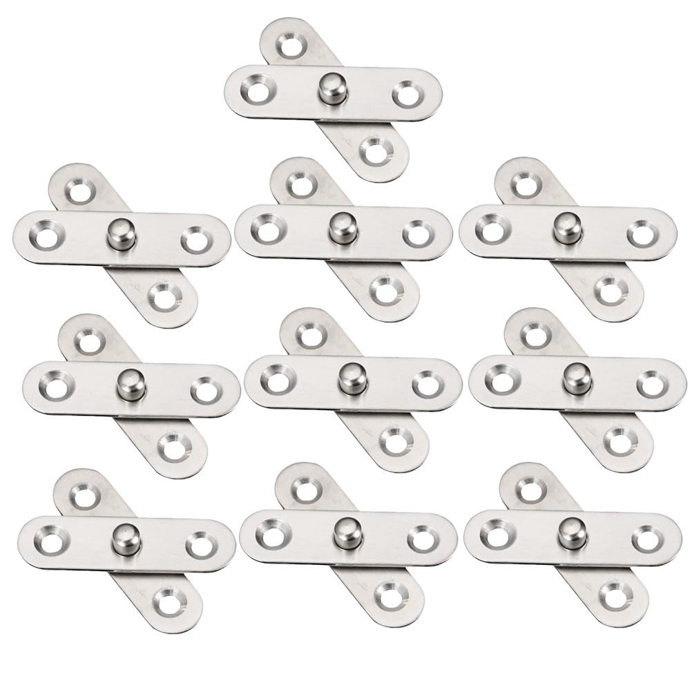 Dmlayhp Silver 10Pcs Stainless Hidden Hinge Steel Hinge Rotatable Door Hinge Adjustable Up Down Hinge Furniture Hardware
