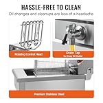 VEVOR Commercial Deep Fryer, Dual Tank 3000W Electric Countertop Fryer with Basket, 2 x 11.6Qt/11L Double Stainless Steel Oil Fryer with Drain, Time & Temp Control, for Kitchen Restaurant Use - Image 5