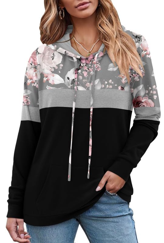 BETTE BOUTIK Womens Camo Leopard Casual Hoodies Long Sleeve Drawstring Pullover Hooded Sweatshirts Tops with Pocket - Image 5
