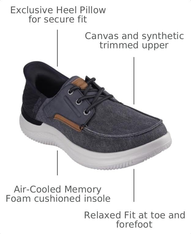 Image of Skechers Men's Hasting Niko Loafer | Casual, Slip-ins, Relaxed Fit, Air-Cooled Memory Foam, Vegan