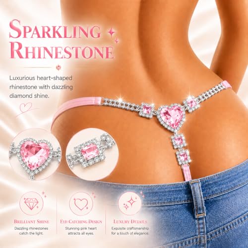 Image of Sexy Underwear for Women Elegant Rhinestone Panties Adjustable Waist Straps Crystal Thongs hilos sexys para mujer hot