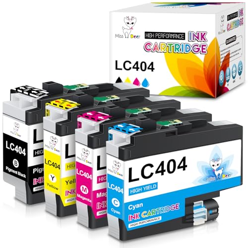 Image of Miss Deer LC404 Ink LC404XL Cartridges Compatible Replacement for LC404 LC404 XL LC-404,Work for Brother MFC-J1205W MFC-J1215W MFC-J1205W XL Printer