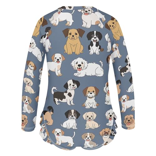 Girls One Piece Swimsuits with UPF 50+ Sun Protection Long Sleeve Swimsuit 3-12 Years3