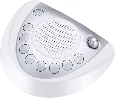 Raynic White Noise Machine – Portable Sleep Aid with 24 Soothing Sounds, Timer, USB Port, and Headphone Jack