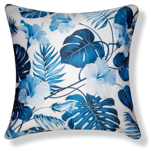 Image of Decorative Satin Sofa Cushion Covers Set of 5, 16 x 16 Inches, Multicolor Floral Printed Pillow Covers for Living Room, Bedroom, Couch & Sofa, Soft Glossy Fabric, Zipper Closure