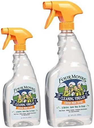 Four Monks Citrus Mint Scent Cleaning Vinegar, 24 fl oz (2 Pack)