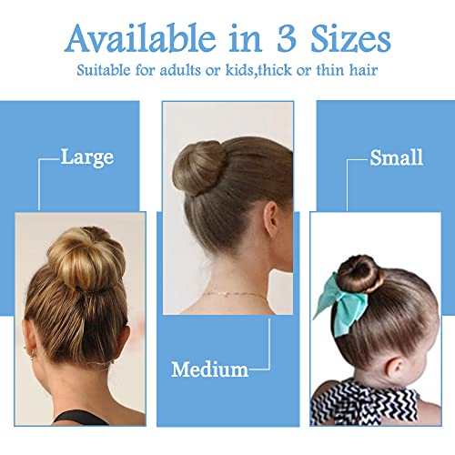 TsMADDTs Máquina de fazer coque de cabelo de rosquinha, 3 peças marrom escuro estilo anel com 20 pin