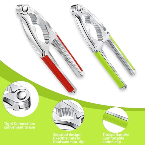 2-Pack Stainless Steel Nutcracker with Non-Slip Handle