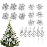 Generico Künstliche Weihnachtsblumen, saisonale Dekoration, für Weihnachtsbaum, für Partyorganisatoren, Floristen, Innenarchitekten, Hausbesitzer, Kronen, Girlanden