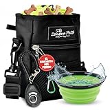 ZENOVA PETS Bolsa de golosinas para Perros con Cuenco de Viaje y clicker de adiestramiento para Perros para Entrenar Aventuras al Aire Libre Accesorios Ideales para Perros