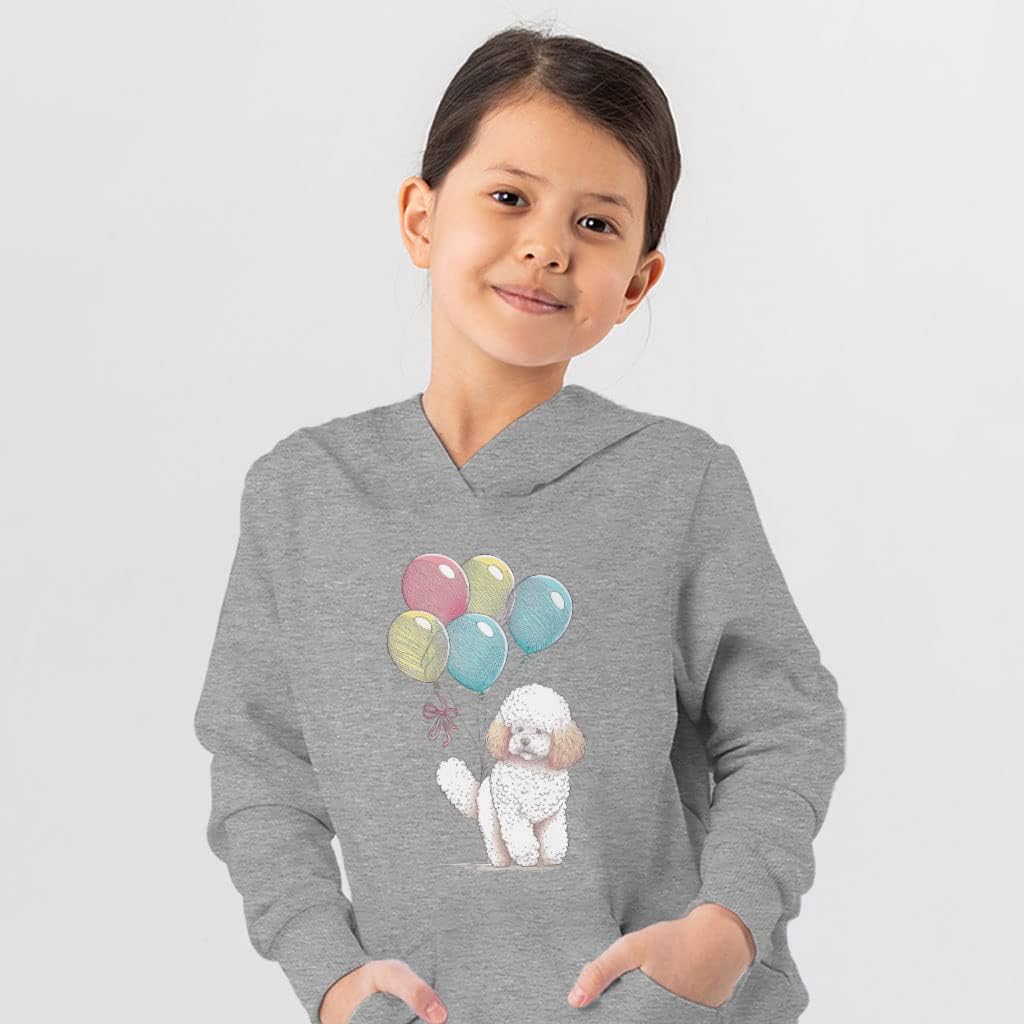 Poodle Dog Kids' Sponge Fleece Hoodie - Cute Dog Kids' Hoodie - Dog Print Hoodie for Kids